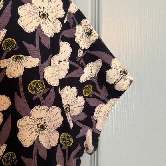 Seasalt Cornwall Riviera II Dress Size US 8 Organic Cotton Black Purple Floral - Picture 10 of 15